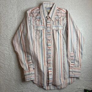 Vintage Rockmount Ranch Wear Western Pearl Snap Shirt Men 16-35 Striped USA Made